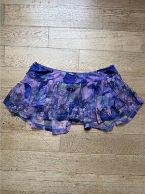 Y2K New Pink Purple Butterfly Mesh Skort